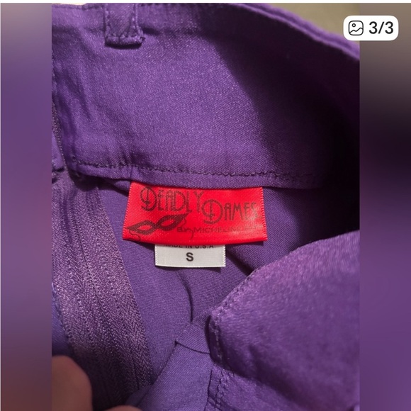 Deadly Dames Purple Capris S - Picture 3 of 6